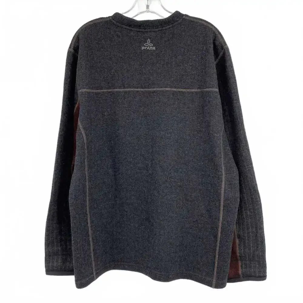 Prana Brown Gray Crewneck Sweater | Wool-Polyester Knit XL